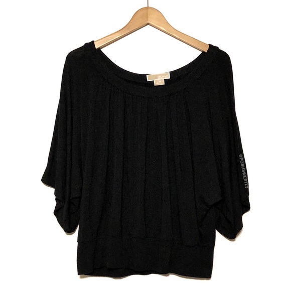 MICHAEL Michael Kors Tops - Michael Kors Black Draped Blouse